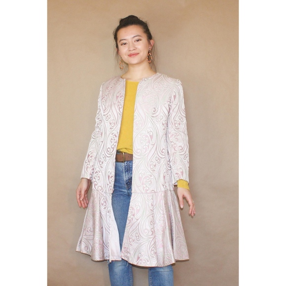 Vintage Jackets & Blazers - vtg 1960s mid pink flutter peacoat